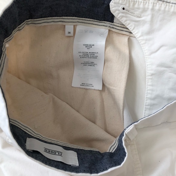 Closed - CHINOS '200 SLIM' WHITE - Picture 5 of 7